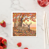 Whitetail Deer im Herbst Herbstfarben in New Engla Serviette (Beispiel)