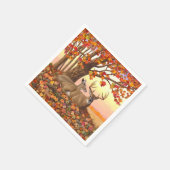 Whitetail Deer im Herbst Herbstfarben in New Engla Serviette (Ecke)