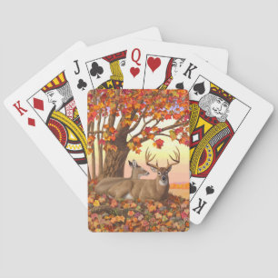 Whitetail Deer im Herbst Herbstfarben in New Engla Spielkarten