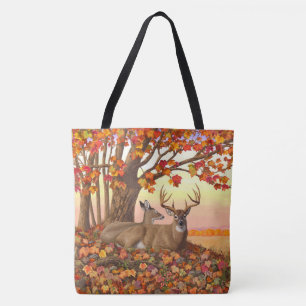 Whitetail Deer im Herbst Herbstfarben in New Engla Tasche