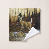 Whitetail Deer im Herbstwald Badhandtuch Set (Waschlappen)