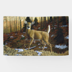 Whitetail Deer im Herbstwald Banner