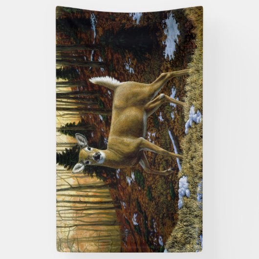 Whitetail Deer im Herbstwald Banner (Vertikal)