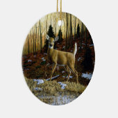 Whitetail Deer im Herbstwald Keramik Ornament (Rechts)