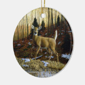 Whitetail Deer im Herbstwald Keramik Ornament (Links)