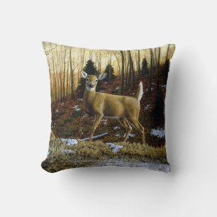 Whitetail Deer im Herbstwald Kissen