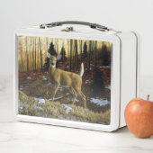Whitetail Deer im Herbstwald Metall Brotdose (Beispiel)