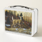 Whitetail Deer im Herbstwald Metall Brotdose (Rückseite)