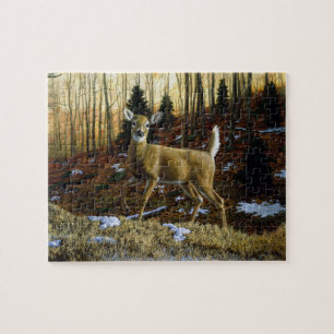 Whitetail Deer im Herbstwald Puzzle
