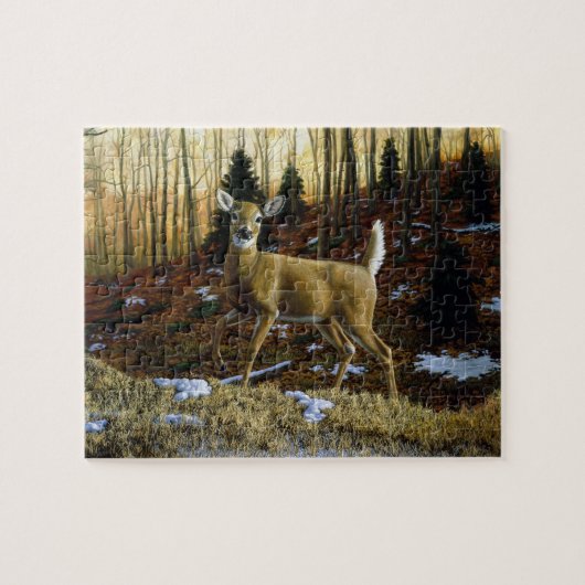 Whitetail Deer im Herbstwald Puzzle (Horizontal)