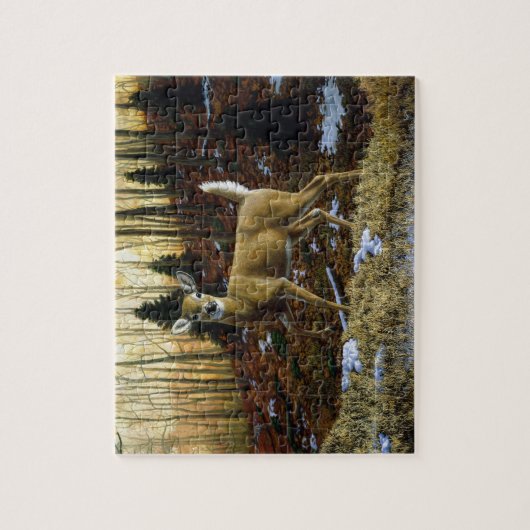 Whitetail Deer im Herbstwald Puzzle (Vertikal)