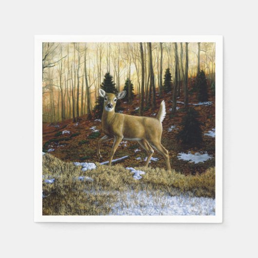 Whitetail Deer im Herbstwald Serviette (Vorderseite)