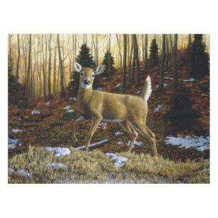 Whitetail Deer im Herbstwald Tischdecke