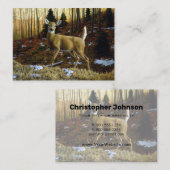 Whitetail Deer im Herbstwald Visitenkarte (Vorne/Hinten)