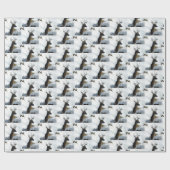 Whitetail Deer im Schnee Geschenkpapier (Flach)