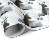 Whitetail Deer im Schnee Geschenkpapier (Rolleneckpunkt)