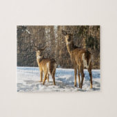 Whitetail Deer im Schnee Puzzle (Horizontal)