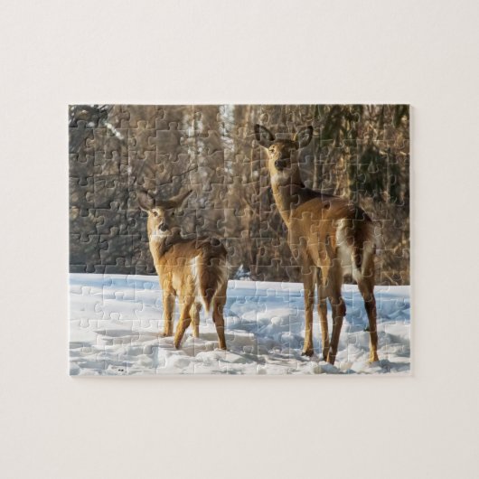 Whitetail Deer im Schnee Puzzle (Horizontal)
