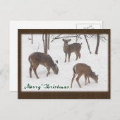 Whitetail Deer in Snowy Woods - Frohe Weihnachten (Vorne/Hinten)
