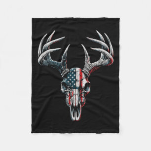 Whitetail Deer Jagd - Amerikanische Flagge auf Buc Fleecedecke