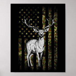Whitetail Deer Jagd Jäger Gift Camouflage Ame Poster