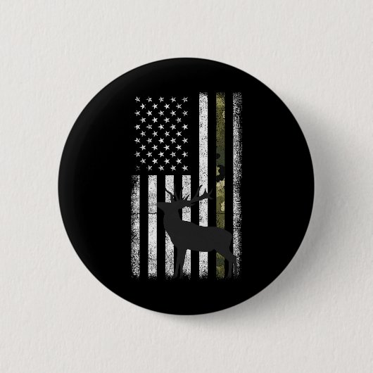 Whitetail Deer Junting Elk Buck Camouflage Americ Button (Vorderseite)