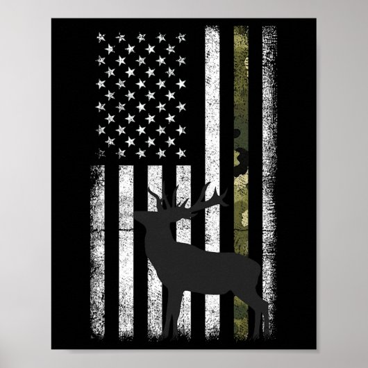 Whitetail Deer Junting Elk Buck Camouflage Americ Poster (Vorne)