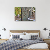 Whitetail Deer mit Herz auf Baum Leinwanddruck (Insitu (Schlafzimmer))
