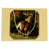 Whitetail Deer Monster Buck Yellow Große Geschenktüte (Rückseite)
