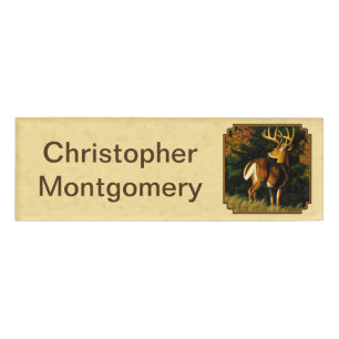 Whitetail Deer Monster Buck Yellow Namenschild
