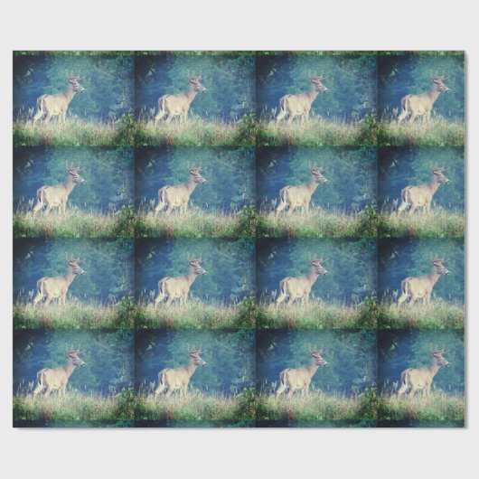 Whitetail Deer Summer Wrapping Paper Geschenkpapier (Flach)