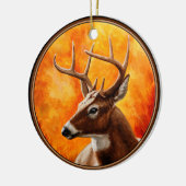 Whitetail Deer Trophy Buck Head Keramik Ornament (Links)