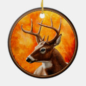 Whitetail Deer Trophy Buck Head Keramik Ornament (Hinten)