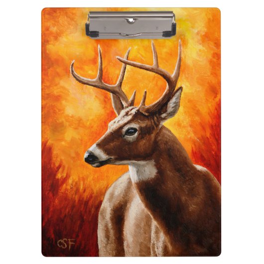 Whitetail Deer Trophy Buck Head Klemmbrett (Vorderseite)