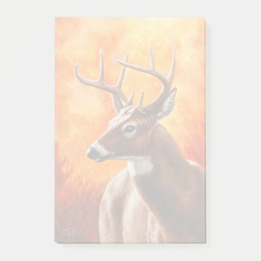 Whitetail Deer Trophy Buck Head Post-it Klebezettel (Vorderseite)
