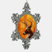 Whitetail Deer Trophy Buck Head Schneeflocken Zinn-Ornament (Links)