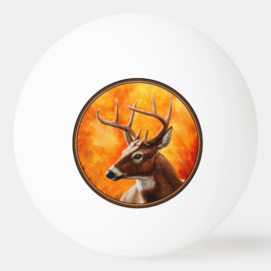 Whitetail Deer Trophy Buck Head Tischtennisball (Vorderseite)