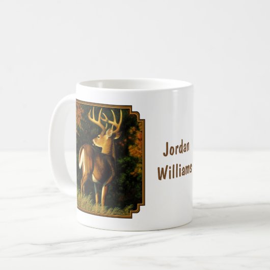Whitetail Deer Trophy Buck Jagd Kaffeetasse (Vorderseite Links)