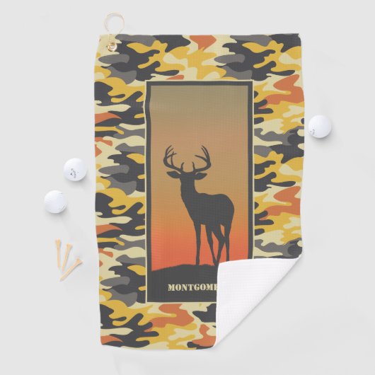 Whitetail Deer und Camouflage Golfhandtuch (Insitu)