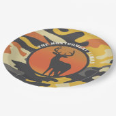 Whitetail Deer und Camouflage Pappteller (Schrägansicht)