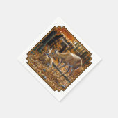 Whitetail Deer und Fawn Autumn Serviette (Ecke)