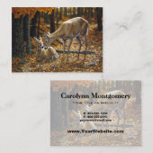 Whitetail Deer und Fawn Autumn Visitenkarte (Vorne/Hinten)