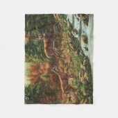 Whitetail Deer und Wasserfall Fleecedecke (Vorderseite)