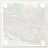 Whitetail Deer und Wasserfall Glasuntersetzer (Rückseite)