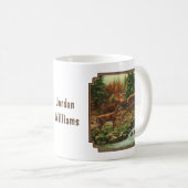 Whitetail Deer und Wasserfall Kaffeetasse (VorderseiteRechts)