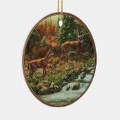 Whitetail Deer und Wasserfall Keramik Ornament (Rechts)