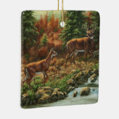 Whitetail Deer und Wasserfall Keramikornament (Rechts)