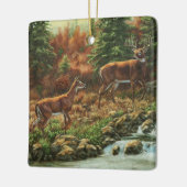 Whitetail Deer und Wasserfall Keramikornament (Links)