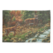 Whitetail Deer und Wasserfall Kissenbezug (Rückseite-Links)