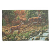 Whitetail Deer und Wasserfall Kissenbezug (Vorderseite-Rechts)